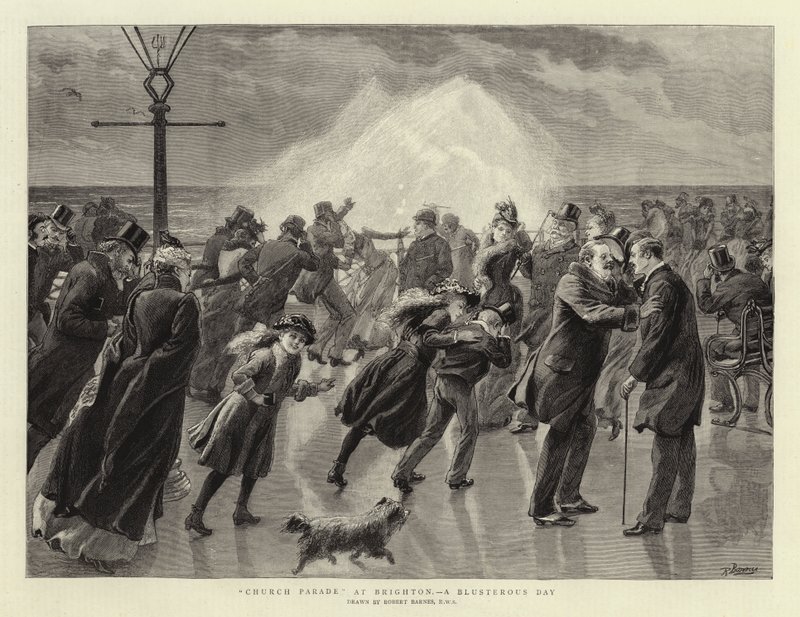 Parata della chiesa a Brighton, una giornata burrascosa da Robert Barnes