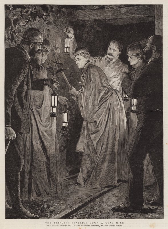 La principessa Beatrice in una miniera di carbone da Robert Barnes