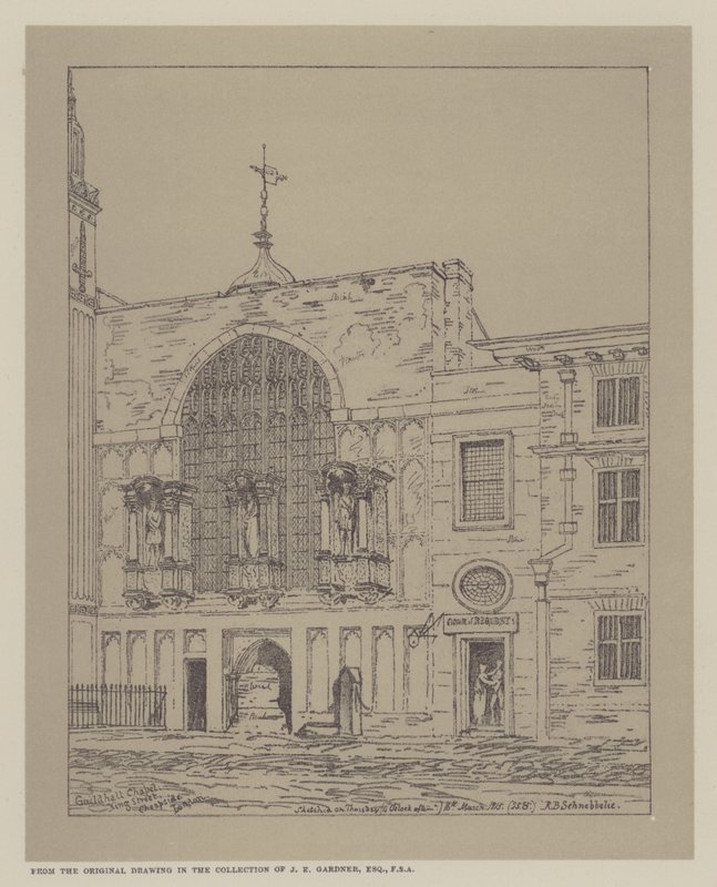 Cappella della Guildhall, King Street, Cheapside, Londra, 1815 da Robert Blemell Schnebbelie