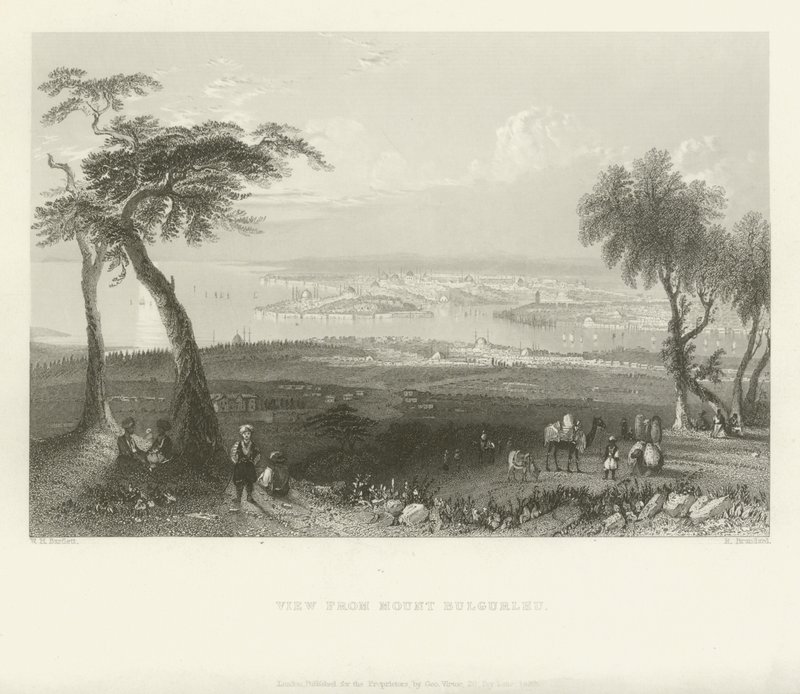 Vista dal Monte Bulgurlhu, Turchia, 1839 da Robert Brandard