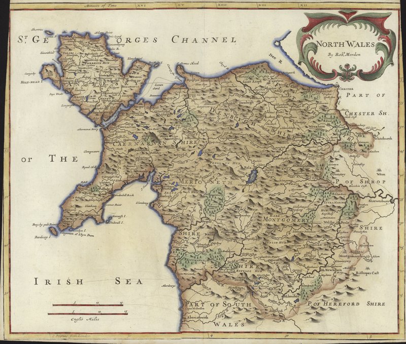 Mappa del Galles del Nord da Robert Morden