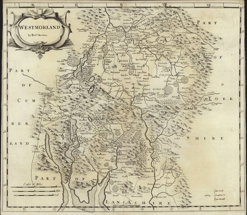 Mappa di Westmorland da Robert Morden
