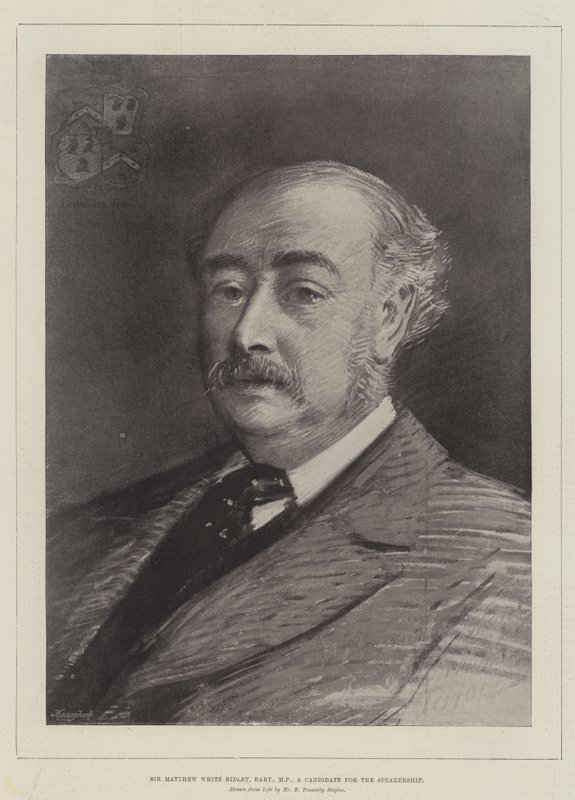 Sir Matthew White Ridley, Baronet, MP, candidato per la presidenza da Robert Ponsonby Staples