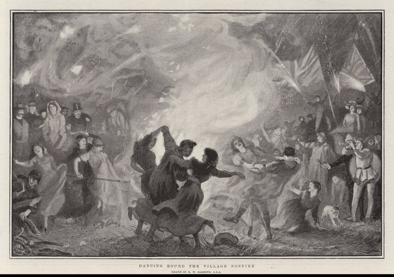 Ballando intorno al falò del villaggio da Robert Walker Macbeth