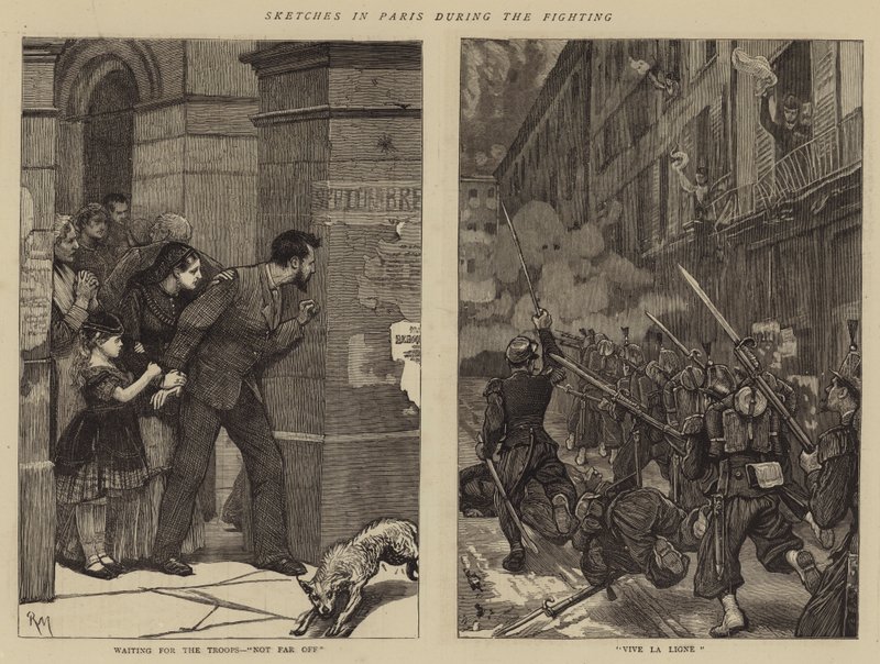 Schizzi a Parigi durante i combattimenti da Robert Walker Macbeth