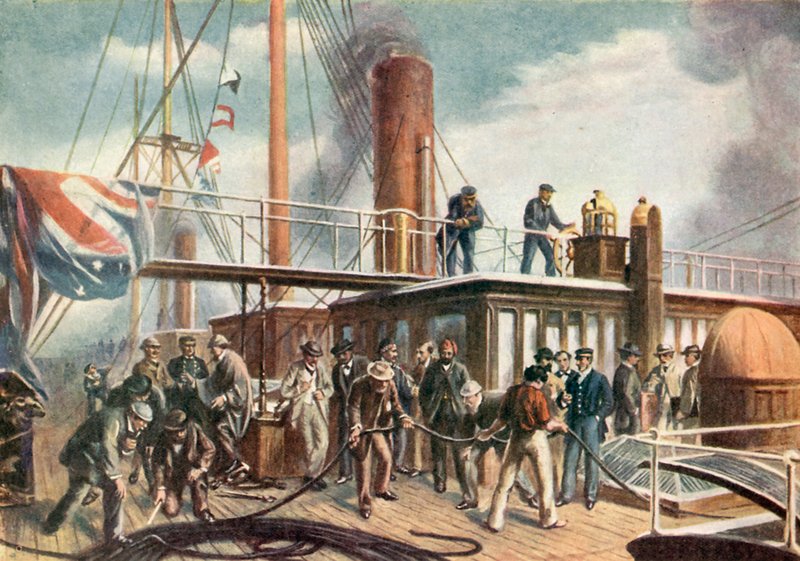 Il Great Eastern recupera il cavo atlantico perduto da Robert (after) Dudley
