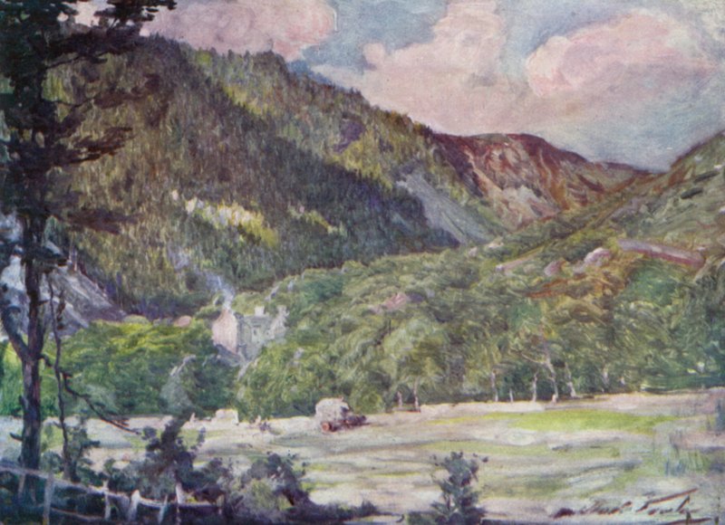 Un campo di fieno vicino a Portmadoc (litografia colorata) da Robert (after) Fowler