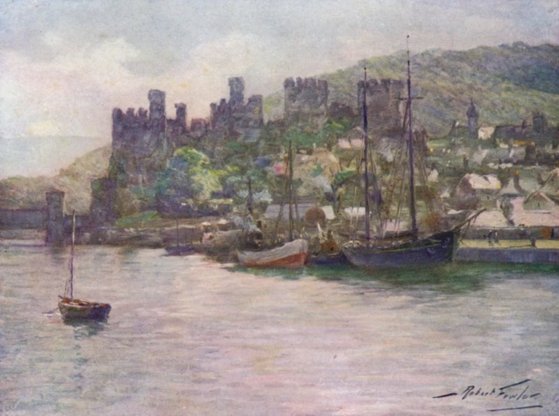 Castello e Molo di Conway, Mezzogiorno da Robert (after) Fowler