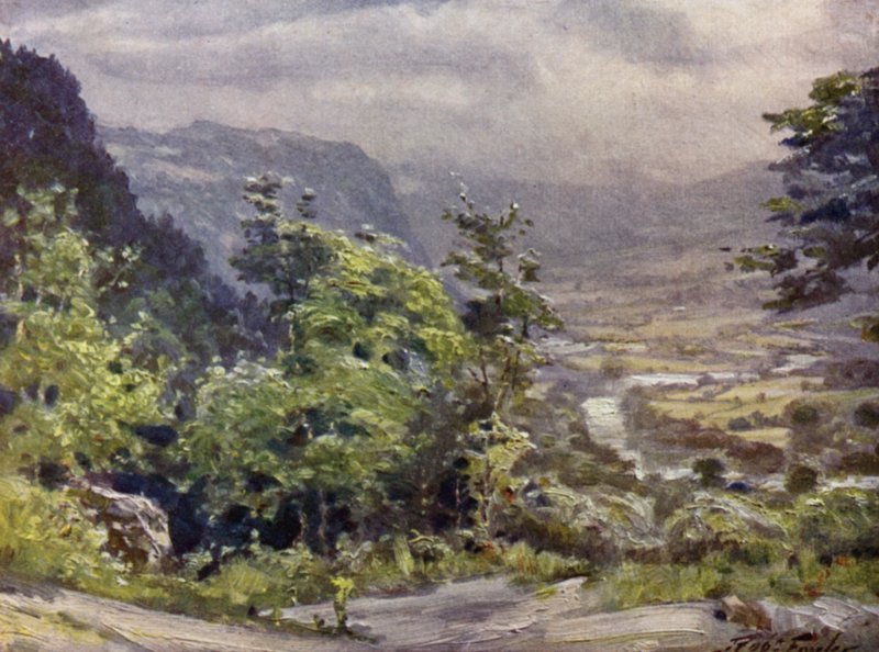 Valle di Conway (litografia colorata) da Robert (after) Fowler