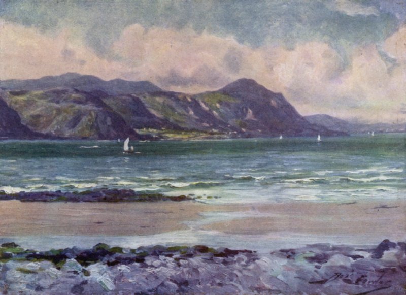 Veduta distante di Penmaenmawr, luce del mattino presto da Robert (after) Fowler