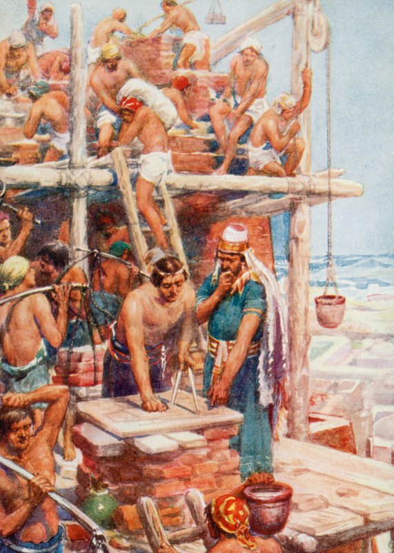 Costruzione della Torre di Babele da Robert Ambrose (after) Dudley