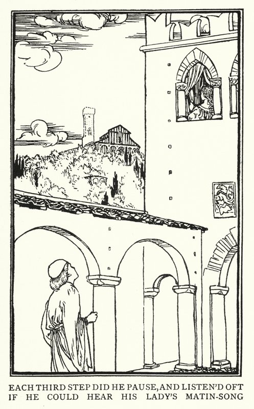 Illustrazione per Poems di John Keats: Isabella o Il vaso di basilico da Robert Anning Bell