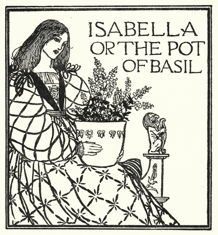Illustrazione per Poesie di John Keats: Isabella o Il Vaso di Basilico (litografia) da Robert Anning Bell