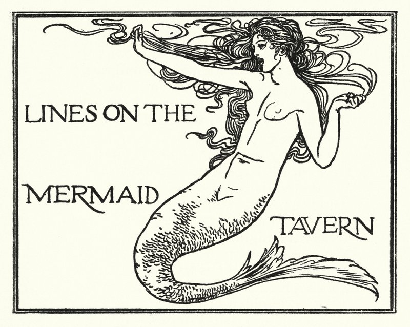 Illustrazione per Poesie di John Keats: Versi sulla Taverna della Sirena da Robert Anning Bell