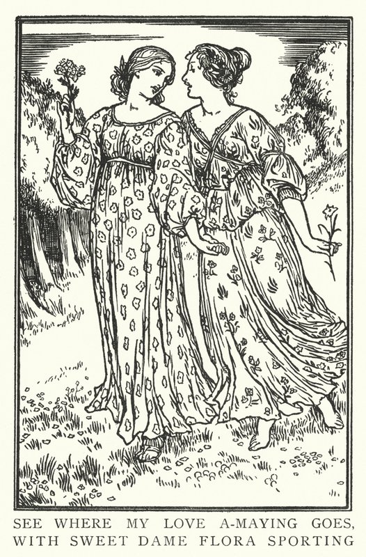 Guarda dove va il mio amore a maggio, con la dolce dama Flora che si diverte da Robert Anning Bell