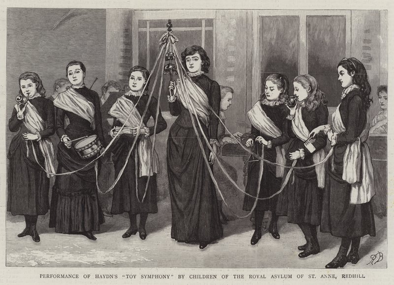 Esecuzione della Sinfonia dei giocattoli di Haydn da parte dei bambini del Royal Asylum of St Anne, Redhill da Robert Barnes