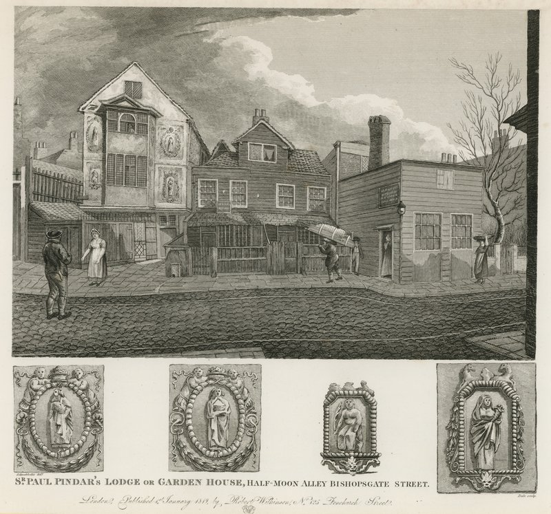 Il lodge o casa del giardino di Sir Paul Pindar da Robert Blemell Schnebbelie