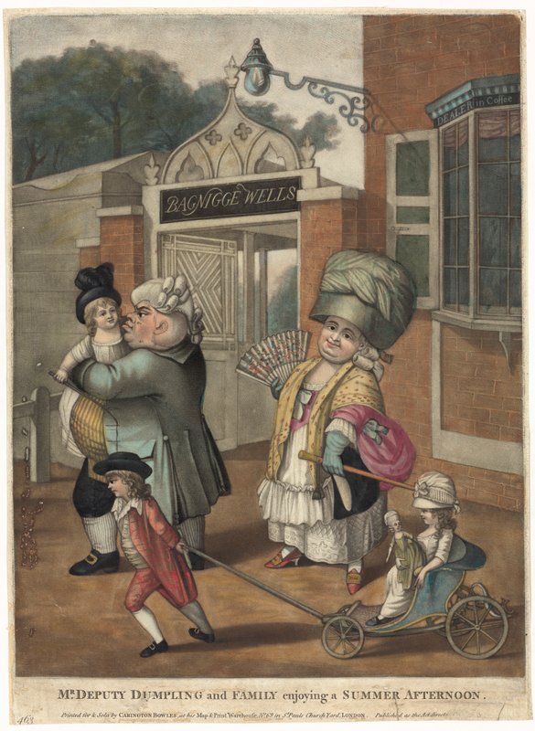 Bagnigge Wells. Il signor Deputy Dumpling e la famiglia che godono di un pomeriggio estivo da Robert Dighton