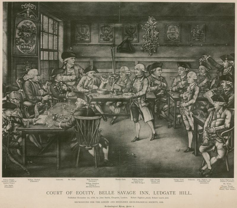 Corte di Equità, Belle Savage Inn, Ludgate Hill, Londra da Robert Dighton