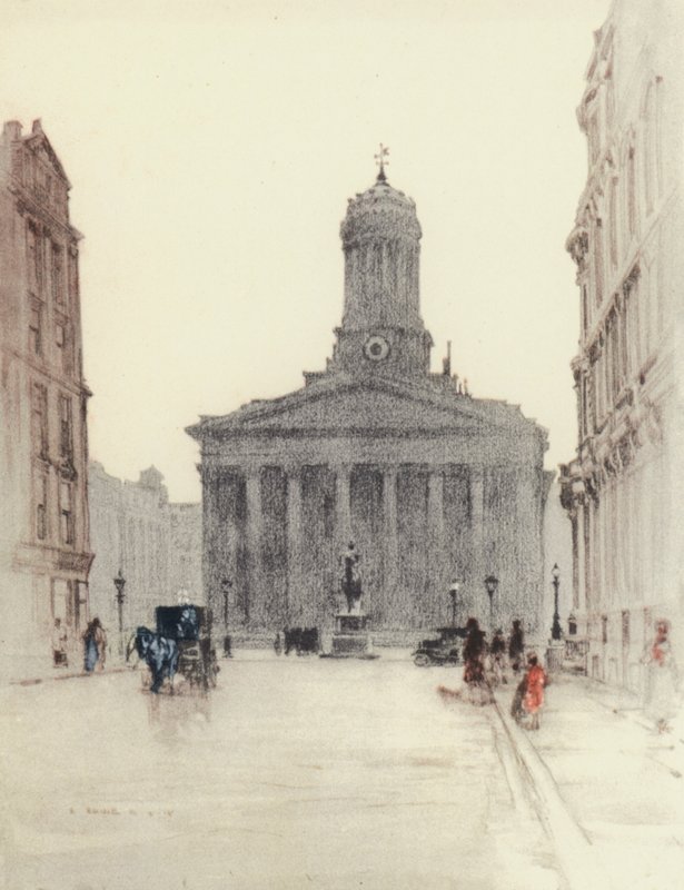 Glasgow: The Royal Exchange (litografia a colori) da Robert Eadie