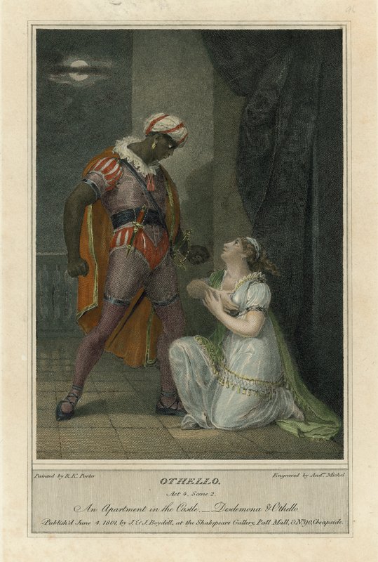 Illustrazione per Otello di Shakespeare, Atto 4 Scena 2 da Robert Kerr (after) Porter