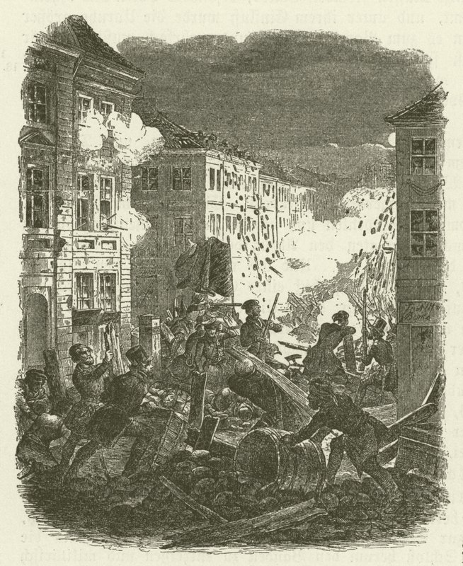 Combattimento a una barricata fuori dal Municipio di Kolln a Berlino nella notte del 18-19 marzo 1848 da Robert Kretschmer