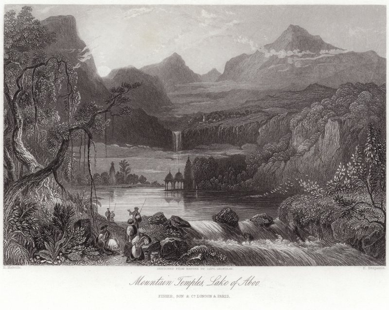 Templi di montagna sul lago di Aboo da Robert Melville Grindlay
