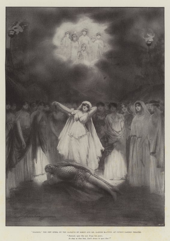 Diarmid, la nuova opera del Marchese di Lorne e Mr Hamish MacCunn, al Covent Garden Theatre da Robert Sauber