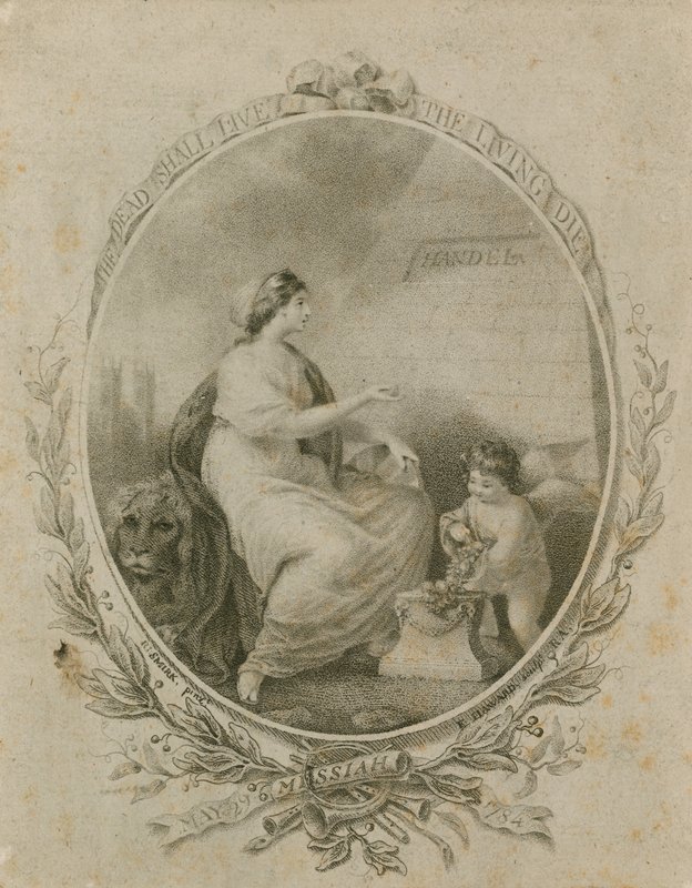 Promozione per una rappresentazione del Messiah di Handel, Westminster Abbey, Londra da Robert Smirke