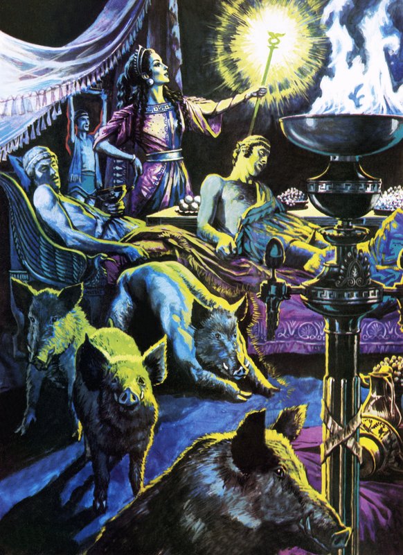 Circe che trasforma i marinai in maiali da Roger Payne