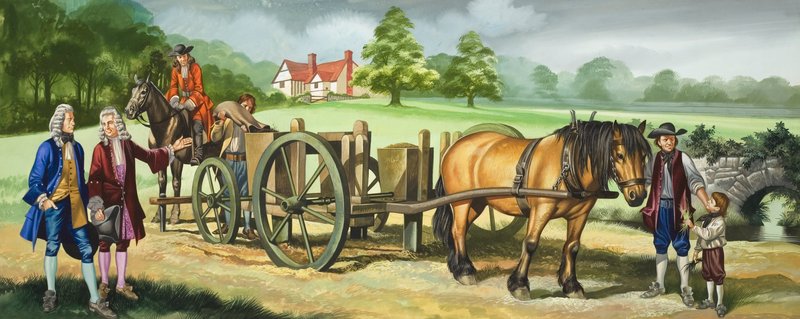 I giorni di Daniel Defoe (1660-1731) (gouache su carta) da Ron Embleton