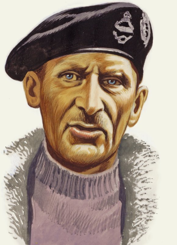 Generale Montgomery (gouache su carta) da Ron Embleton