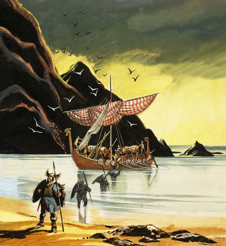 Leif Ericsson raggiunge il nuovo mondo da Ron Embleton