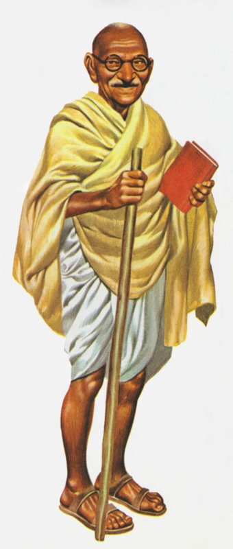 Mahatma Gandhi (litografia a colori) da Ron Embleton
