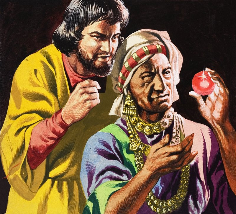 La minaccia dei cannibali, da "I viaggi di Marco Polo". da Ron Embleton