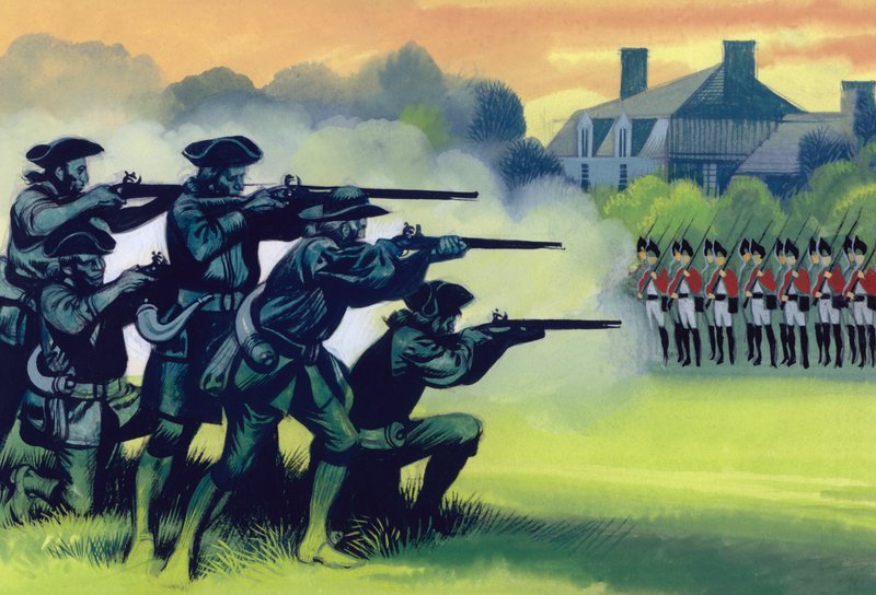 La battaglia di Lexington (gouache su carta) da Ron Embleton