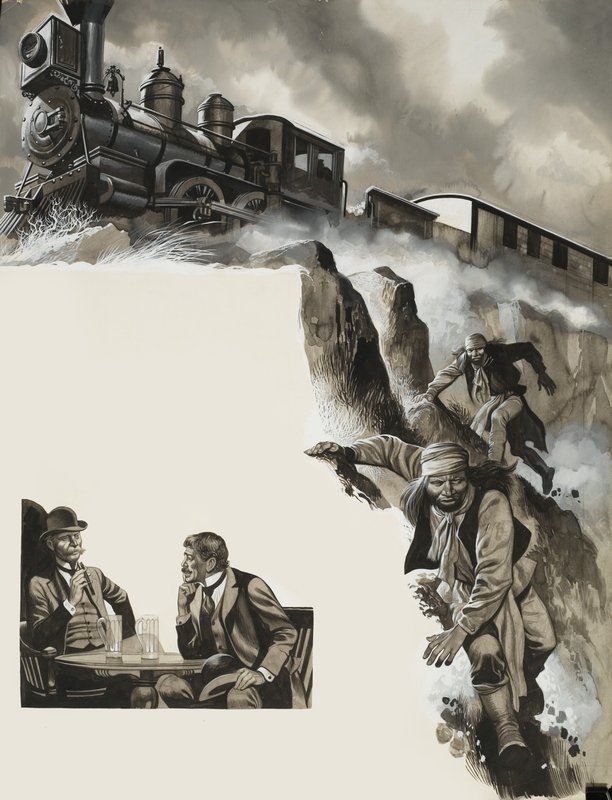 Treno e banditi da Ron Embleton