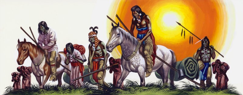 Nativi americani sconfitti (guazzo su carta) da Ron Embleton