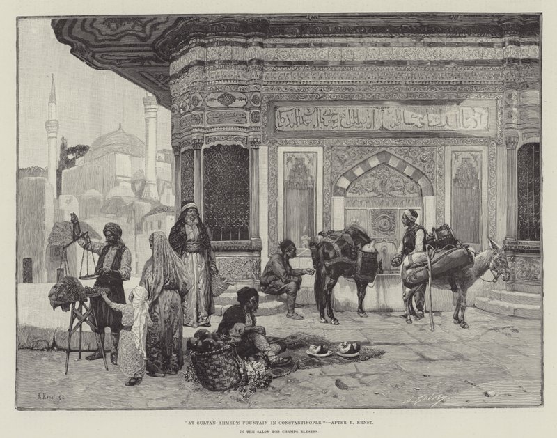 Alla fontana di Sultan Ahmed a Costantinopoli da Rudolphe Ernst