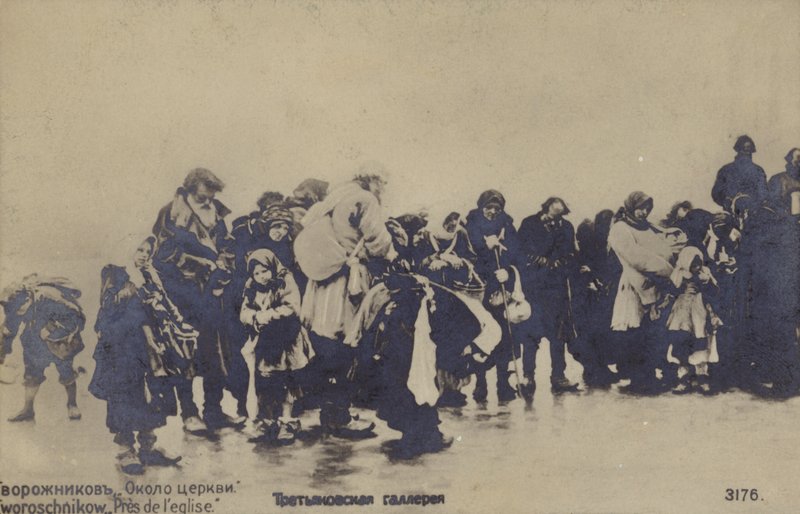 Vicino alla chiesa, 1889 da Russian School