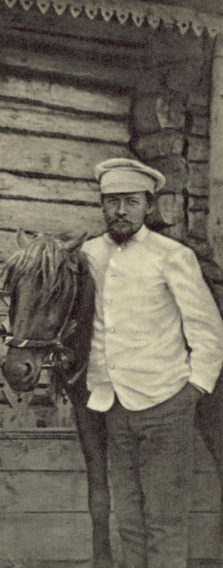 Anton Cechov nella sua tenuta di Melikhovo, Russia, giugno 1898 da Russian Photographer