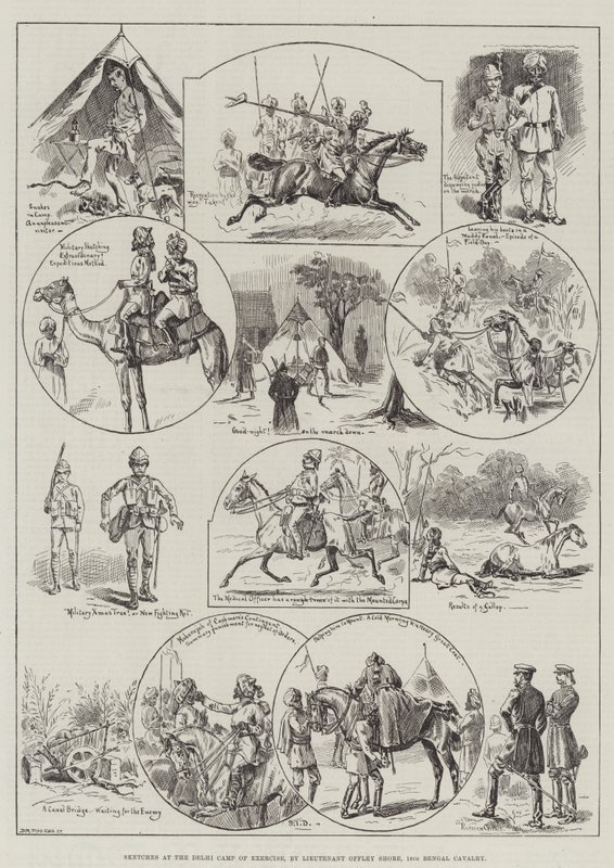 Schizzi al Campo di Esercizio di Delhi da S.T. Dadd