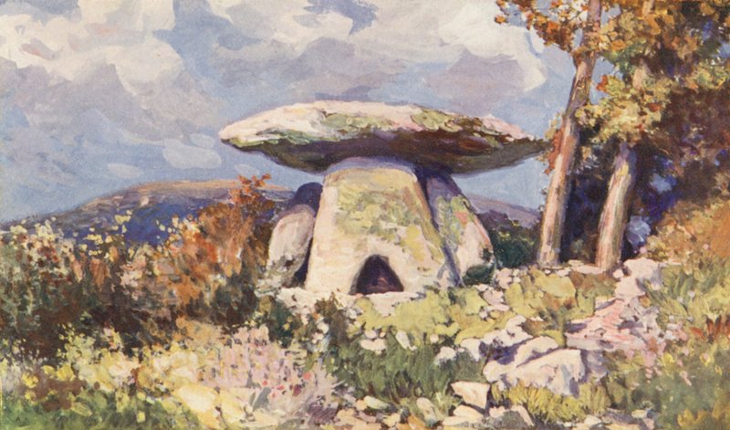 Dolmen di Grandmont (litografia a colori) da Sabine Baring Gould