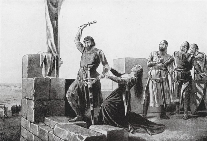 Alonso de Guzman lancia il suo pugnale a Don Juan da Salvador (after) Martinez Cubells