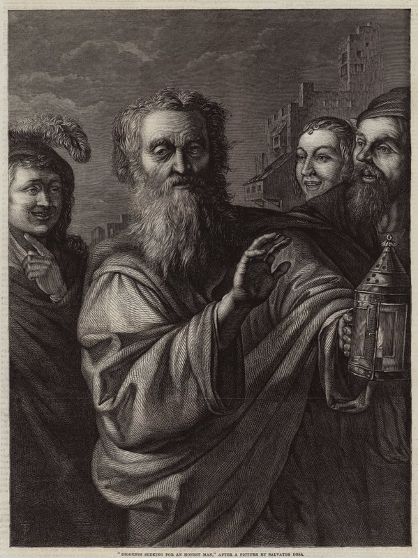 Diogene alla Ricerca di un Uomo Onesto da Salvator Rosa