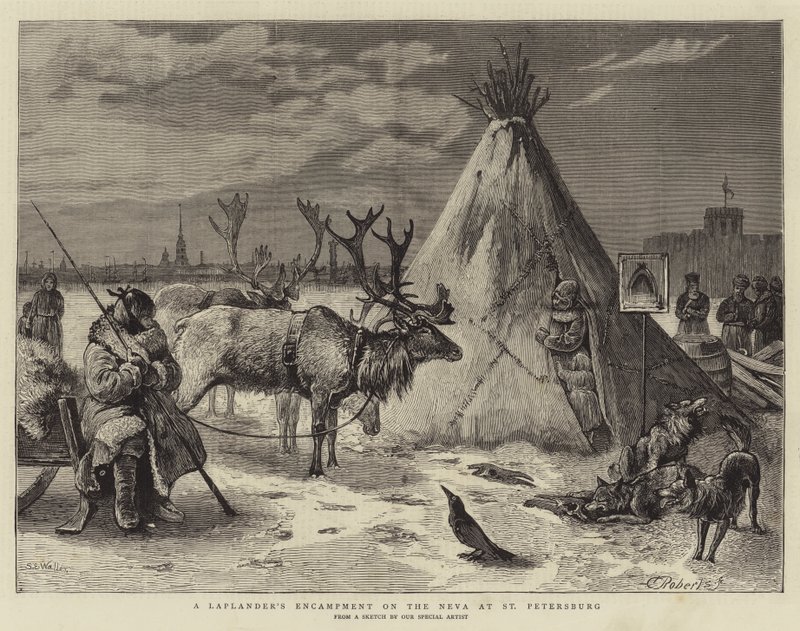 Accampamento di un lappone sulla Neva a San Pietroburgo da Samuel Edmund Waller