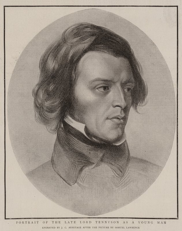 Ritratto del defunto Lord Tennyson da giovane da Samuel Lawrence