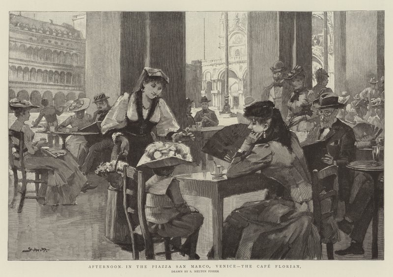 Pomeriggio in Piazza San Marco, Venezia, il Caffè Florian da Samuel Melton Fisher