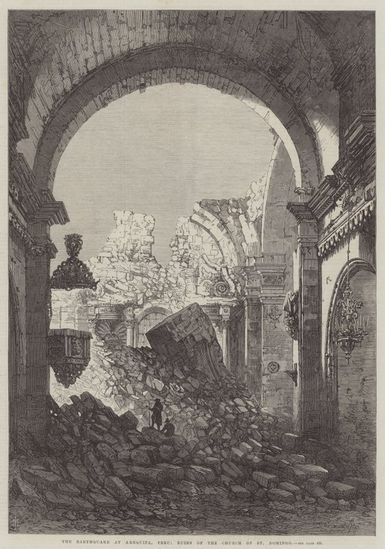 Il terremoto ad Arequipa, Perù, rovine della Chiesa di San Domingo da Samuel Read