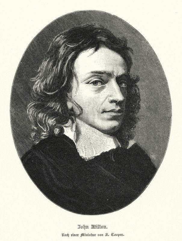 John Milton, poeta inglese (litografia) da Samuel (after) Cooper